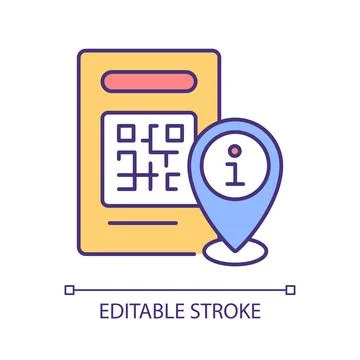QR access to data base RGB color icon Stock Illustration