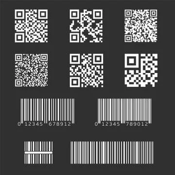 QR and bar code set Stock-Illustration