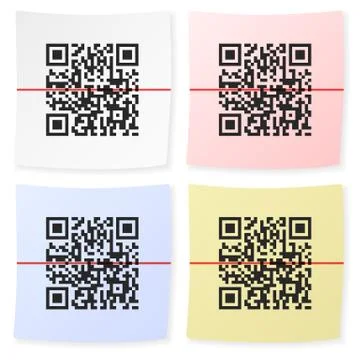 QR barcode sticker Stock Illustration