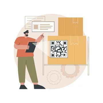 QR code abstract concept vector illustration. イラスト素材