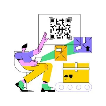 QR code abstract concept vector illustration. Stockillustratie
