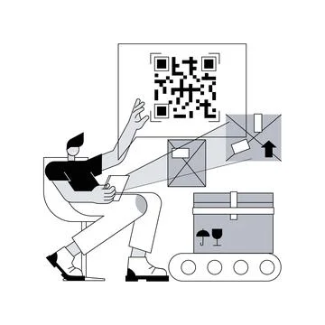 QR code abstract concept vector illustration. 스톡 일러스트