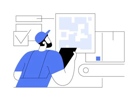 QR code abstract concept vector illustration. Stock Illustration