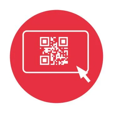 Qr code and arrow pointer icon image 스톡 일러스트