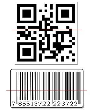 QR Code and barcode Foto stock