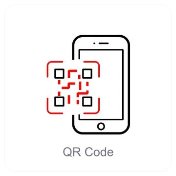 QR Code and code icon concept 스톡 일러스트