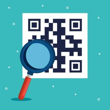 Qr code and lupe vector design Stock Illustration