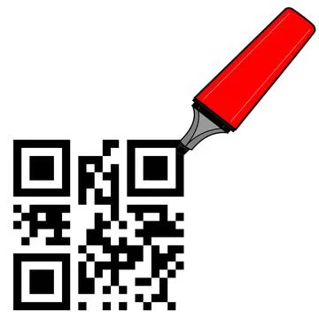 QR code and marker Stock Illustration