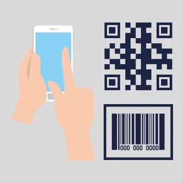 Qr code and smartphone vector design Stock-Illustration