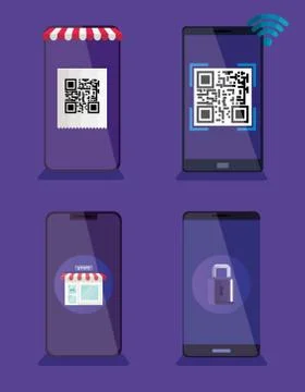 Qr code and smartphones vector design Stock-Illustration