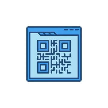QR Code and Web Browser vector concept colored icon Illustrazione stock