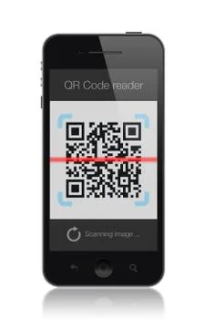 Qr code apps on smartphone Stock Photos