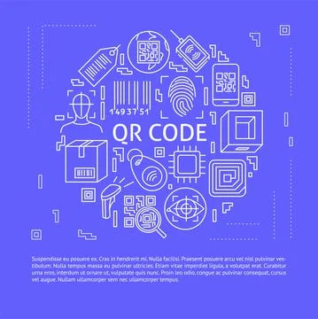 Qr code banner with text Stock Illustration