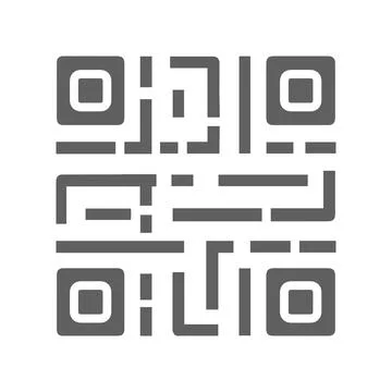 Qr-code bar-code gray icon, digital technology Stock Illustration