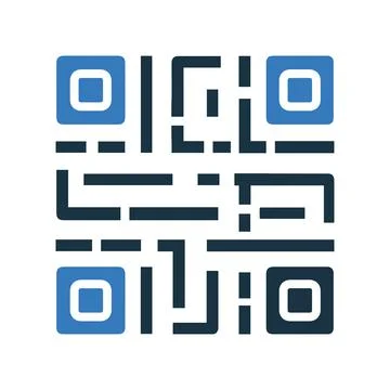 Qr-code bar-code icon, digital technology Illustrazione stock