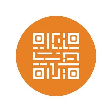 Qr-code bar-code vector icon, digital technology Stock Illustration