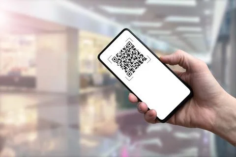QR code to be scanned by smartphone or scanner.  Shopping. 写真素材
