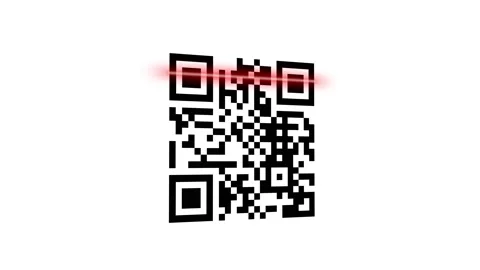 QR code being scanned with a red laser. ... | Stock Video | Pond5