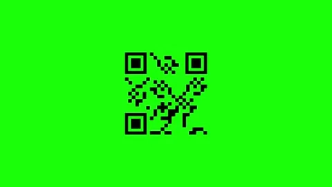 Qr code being scanned with red line on green screen Stock Footage 311995007