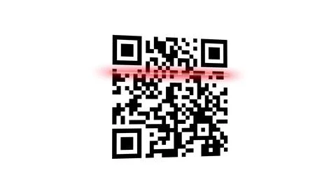 QR code being scanned with a red laser. 3d illustration Stock Illustration