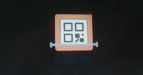 QR code is being scanned, SCAN ME instruction underneath Stock Footage 313493239