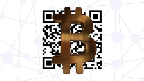 Qr code bitcoin Video stock 84590572