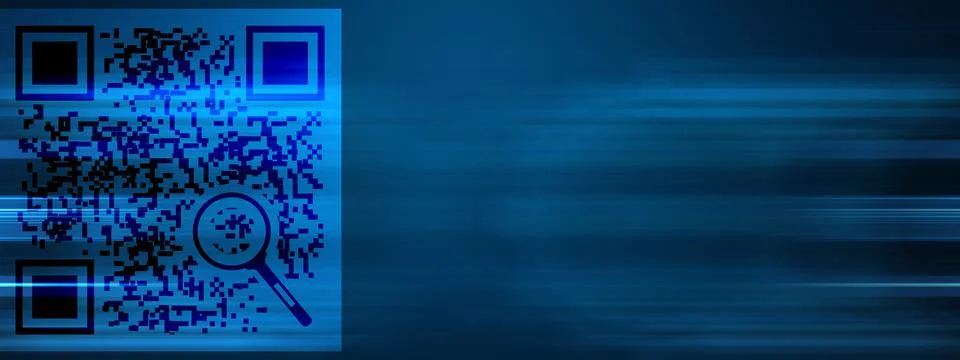 QR code on a blue background Stockillustratie