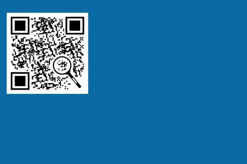 QR code on a blue background Illustrazione stock