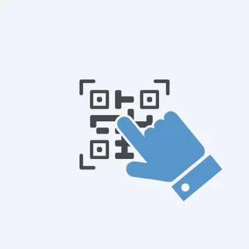 Qr code button Stock Illustration