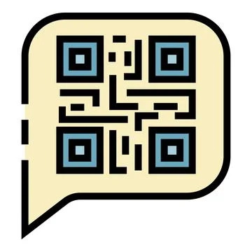 QR code in chat bubble icon color outline vector Stockillustratie
