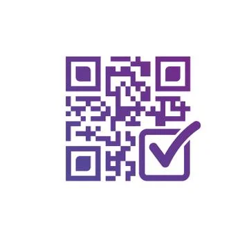 Qr code with check mark, modern design vector illustration isolated on white Stock Illustration