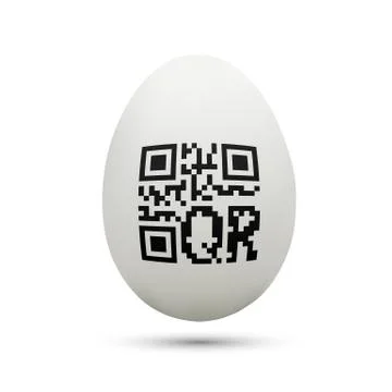 Qr code on chicken egg イラスト素材