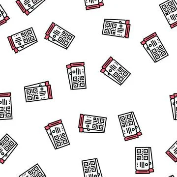 Qr code on cinema ticket color icon vector isolated illustration Stock Illustration