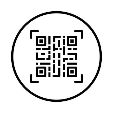 Qr, code, coding icon. Black vector graphics. Stock Illustration