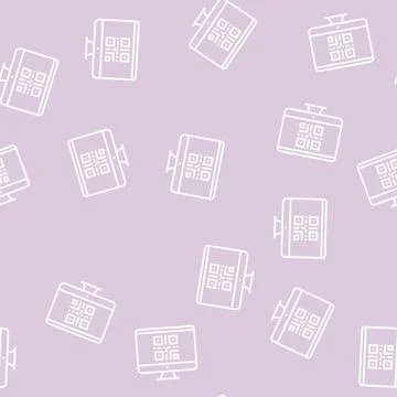 Qr code on computer screen color icon vector isolated illustration Stock Illustration