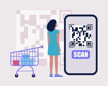 QR code concept Illustrazione stock