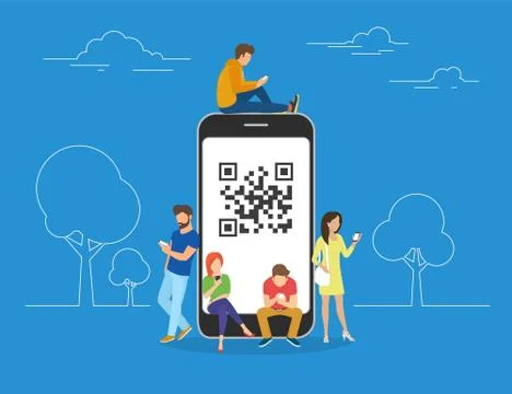 QR code concept illustration Illustrazione stock