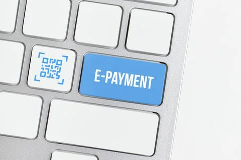QR code concept. Keyboard icon with electronic payment button. 스톡 사진