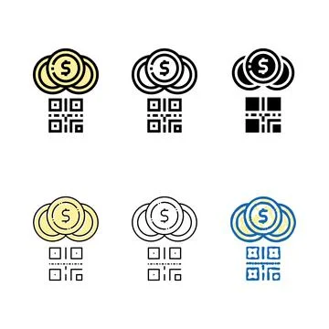 Qr code concepts for payment color icon vector isolated Stockillustratie