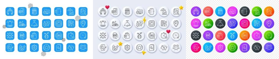 Qr code, Contactless payment and Heart line icons. For web app, printing. Line Stock Illustration