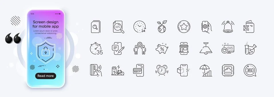 Qr code, Contactless payment and Heart line icons for web app. Pictogram icon イラスト素材