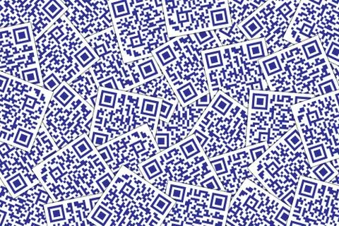 QR Code Dark Blue Background. Quick Response Code for Supermarket, E-commerce Stock-Illustration