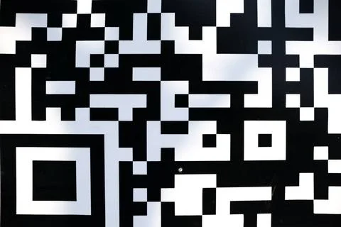 QR-Code Das Schwarz weiße und geometrische Muster eines QR-Codes. Copyrigh.. Stockfoto's