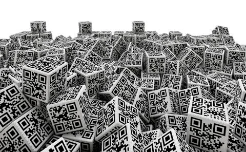 QR code dice pile Stockillustratie