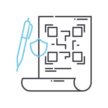 Qr code document line icon, outline symbol, vector illustration, concept sign Stock-Illustration