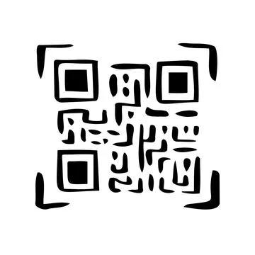 QR code doodle hand drawn icon. Marketing and electronic commerce. Stock Illustration