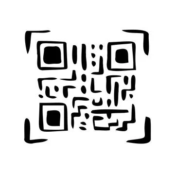 QR code doodle hand drawn icon. Marketing and electronic commerce. Illustrazione stock