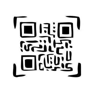 QR code doodle hand drawn icon. Marketing and electronic commerce. Stock Illustration