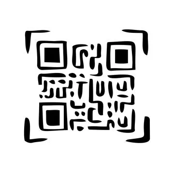 QR code doodle hand drawn icon. Marketing and electronic commerce. Stock-Illustration