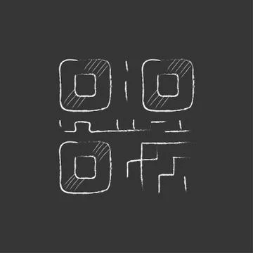 QR code. Drawn in chalk icon Stockillustratie